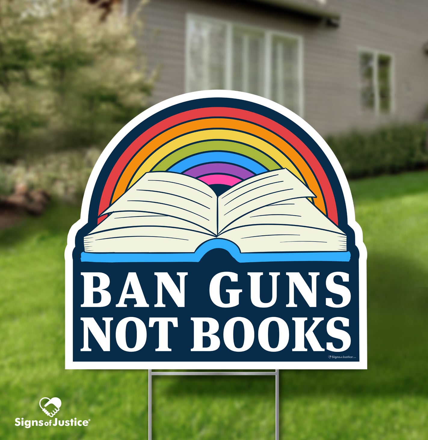 Ban Guns Not Books Yard Sign