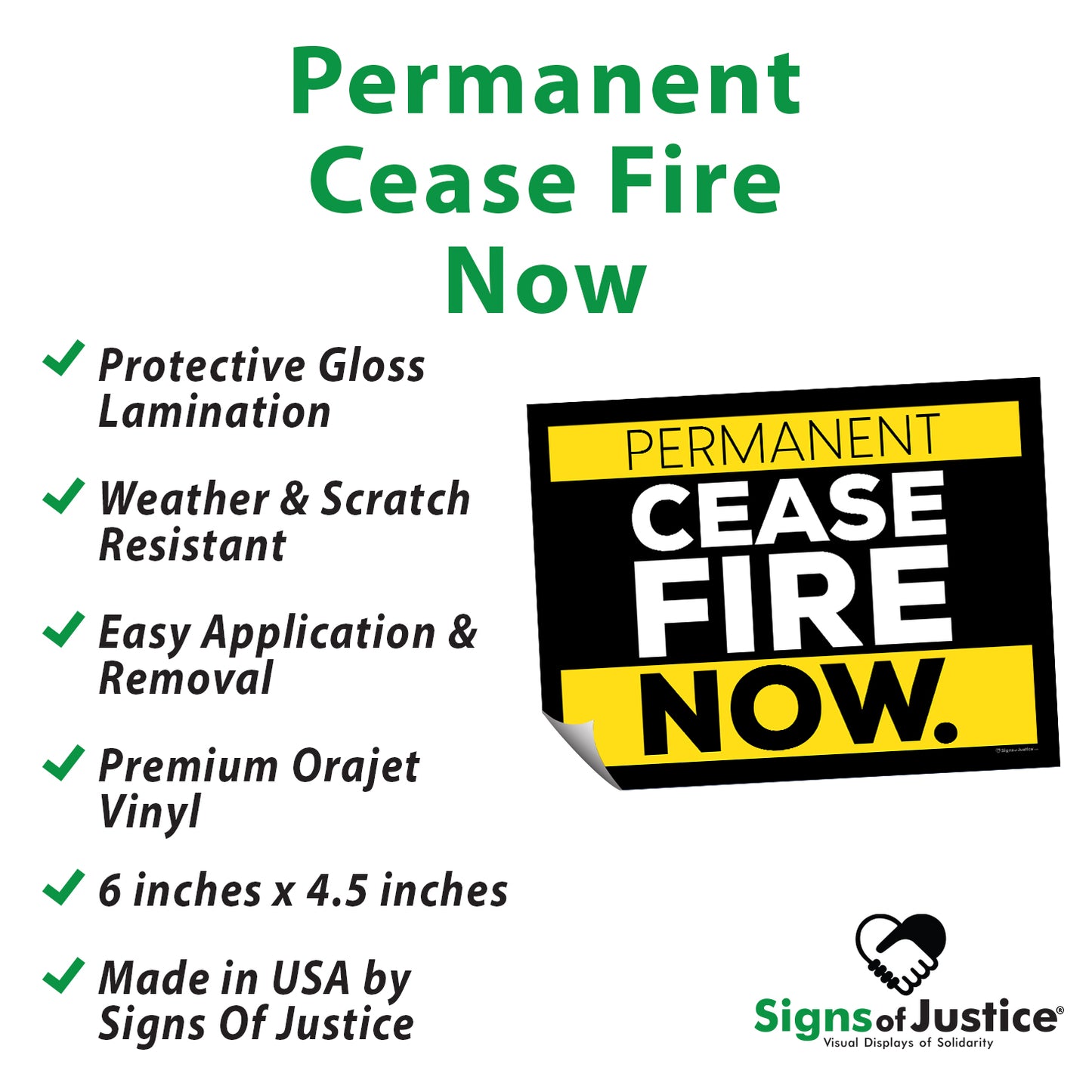 "Cease Fire" Bumper Stickers