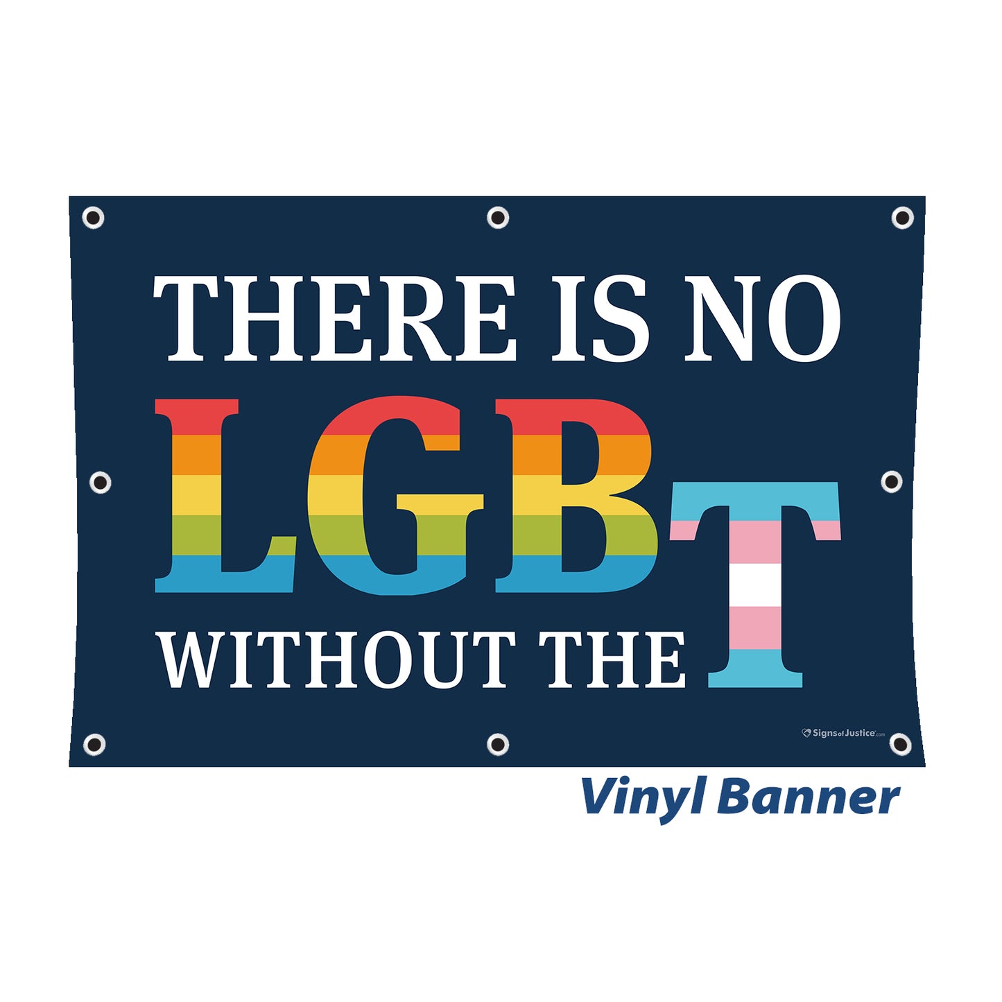 "There Is No LGB Without the T" Vinyl Banner