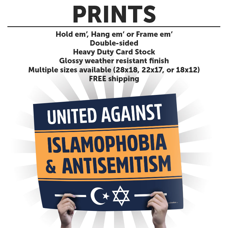 United Against Islamophobia & Antisemitism Cardstock Print