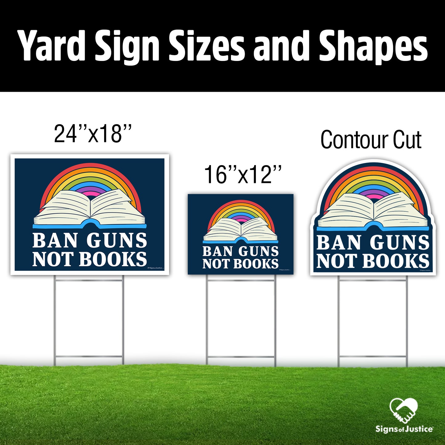 Ban Guns Not Books Yard Sign