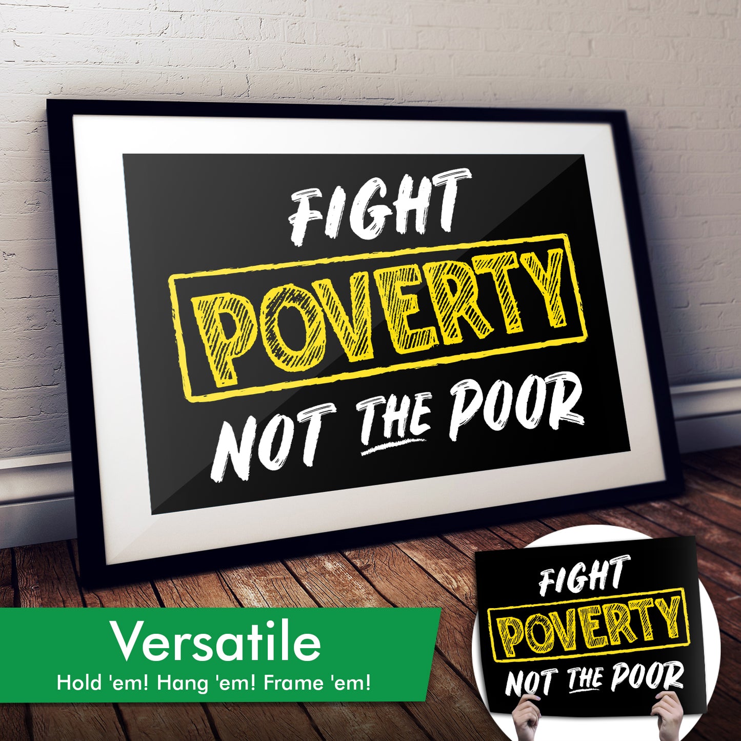 Fight Poverty Not The Poor Cardstock Print