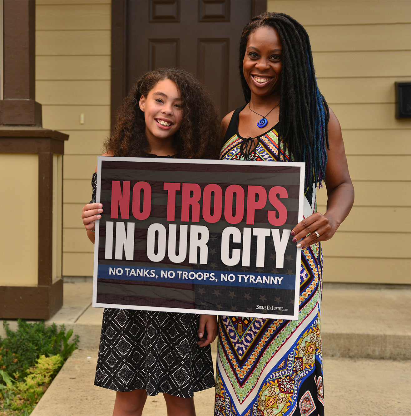 "No Troops" Yard Sign