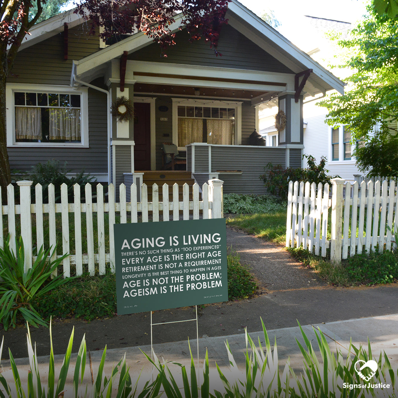 Aging Is Living Yard Sign