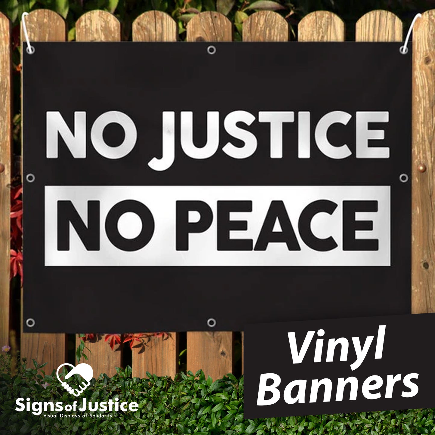 No Justice, No Peace Vinyl Banner