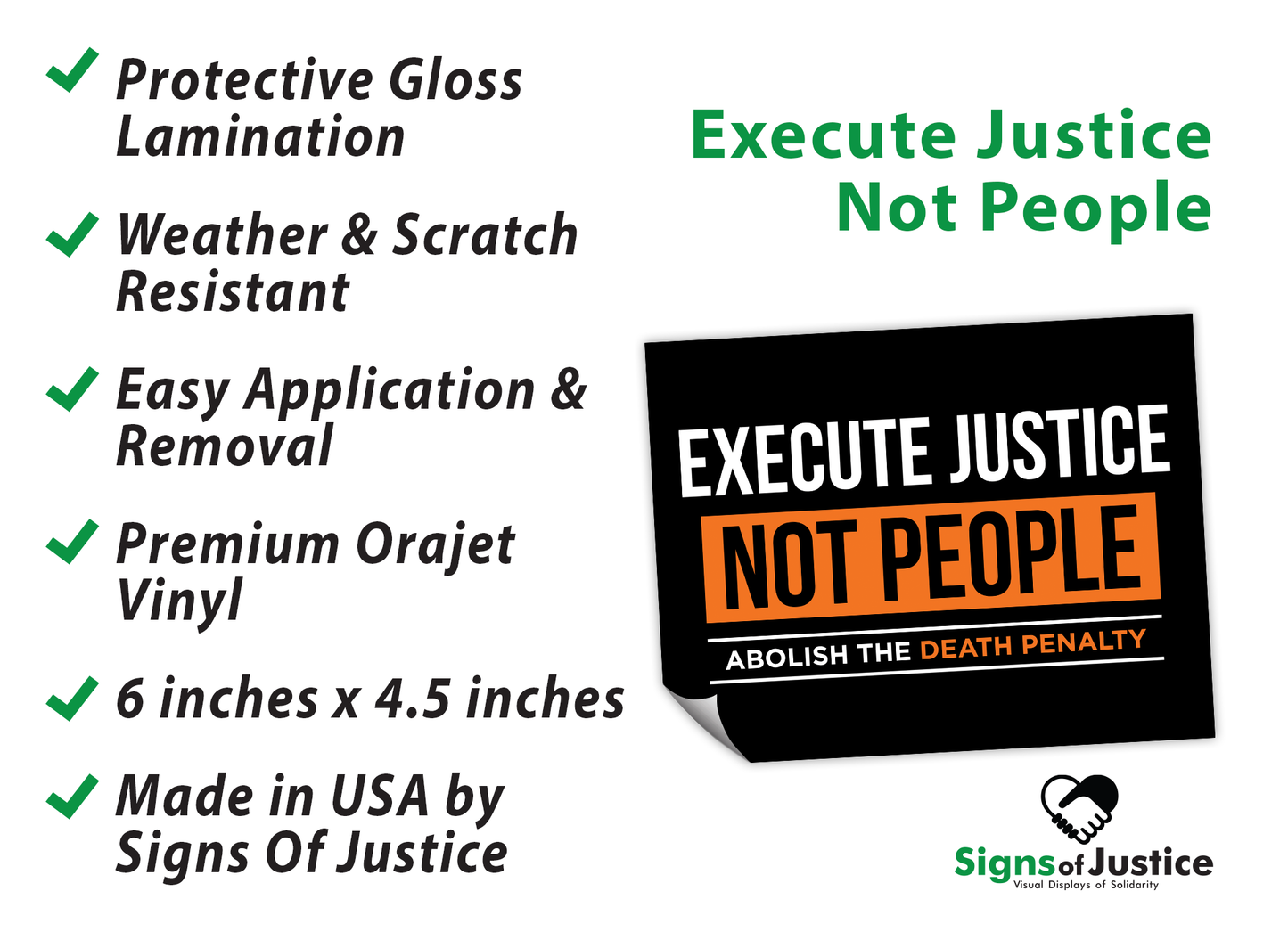 Execute Justice Bumper Stickers