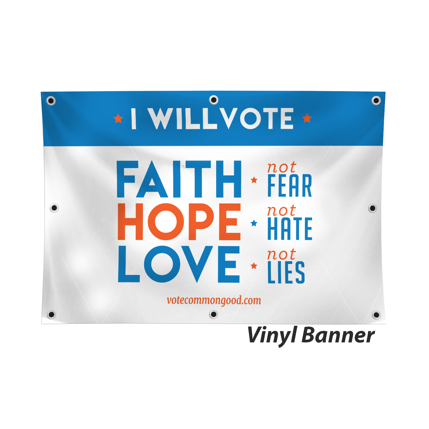 Faith, Hope & Love Vinyl Banner