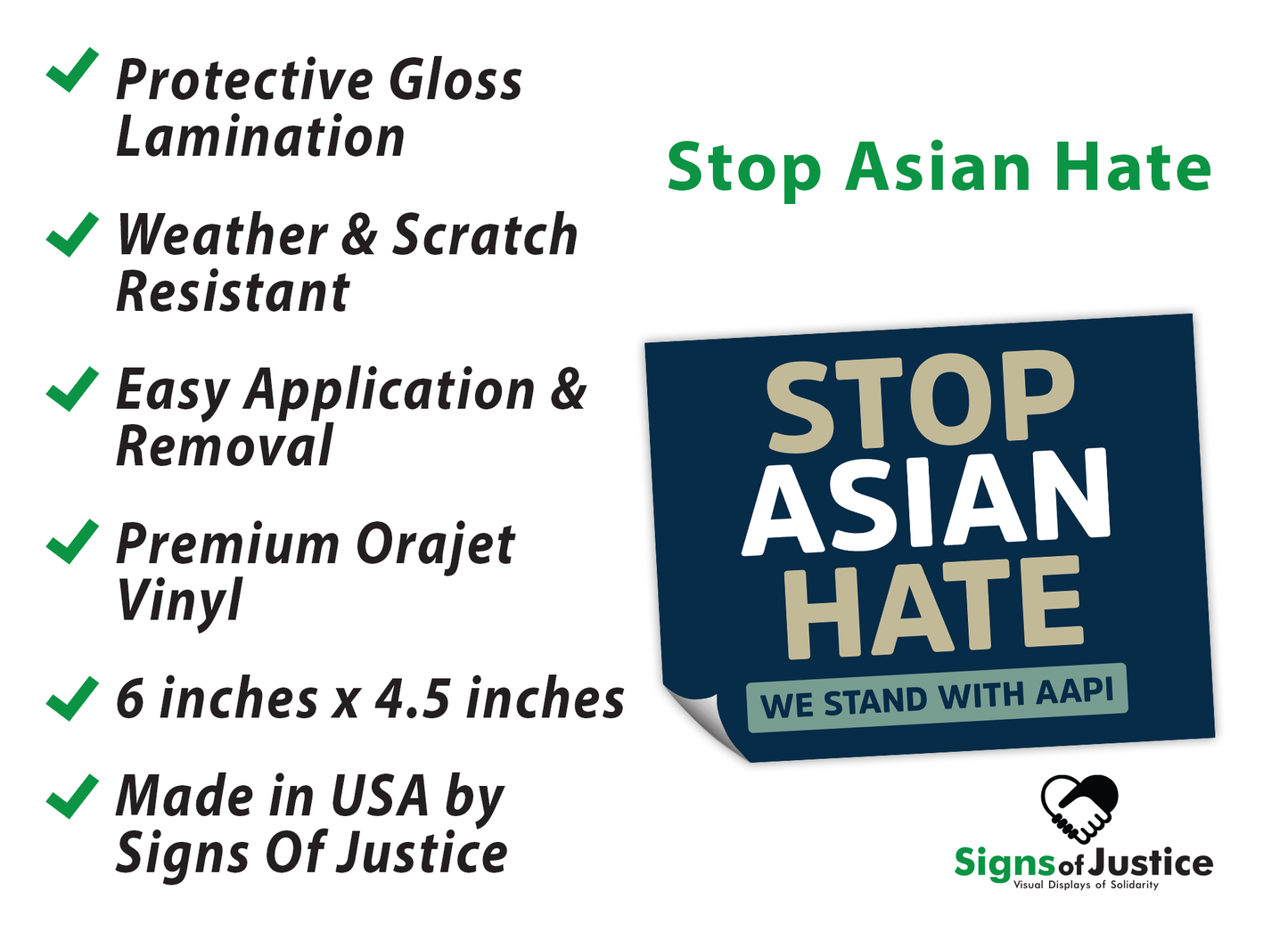 Stop Asian Hate Bumper Stickers