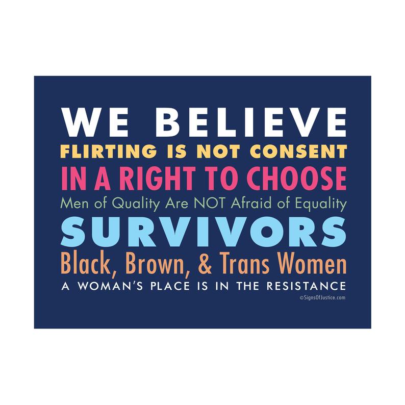 We Believe Women Vinyl Banner