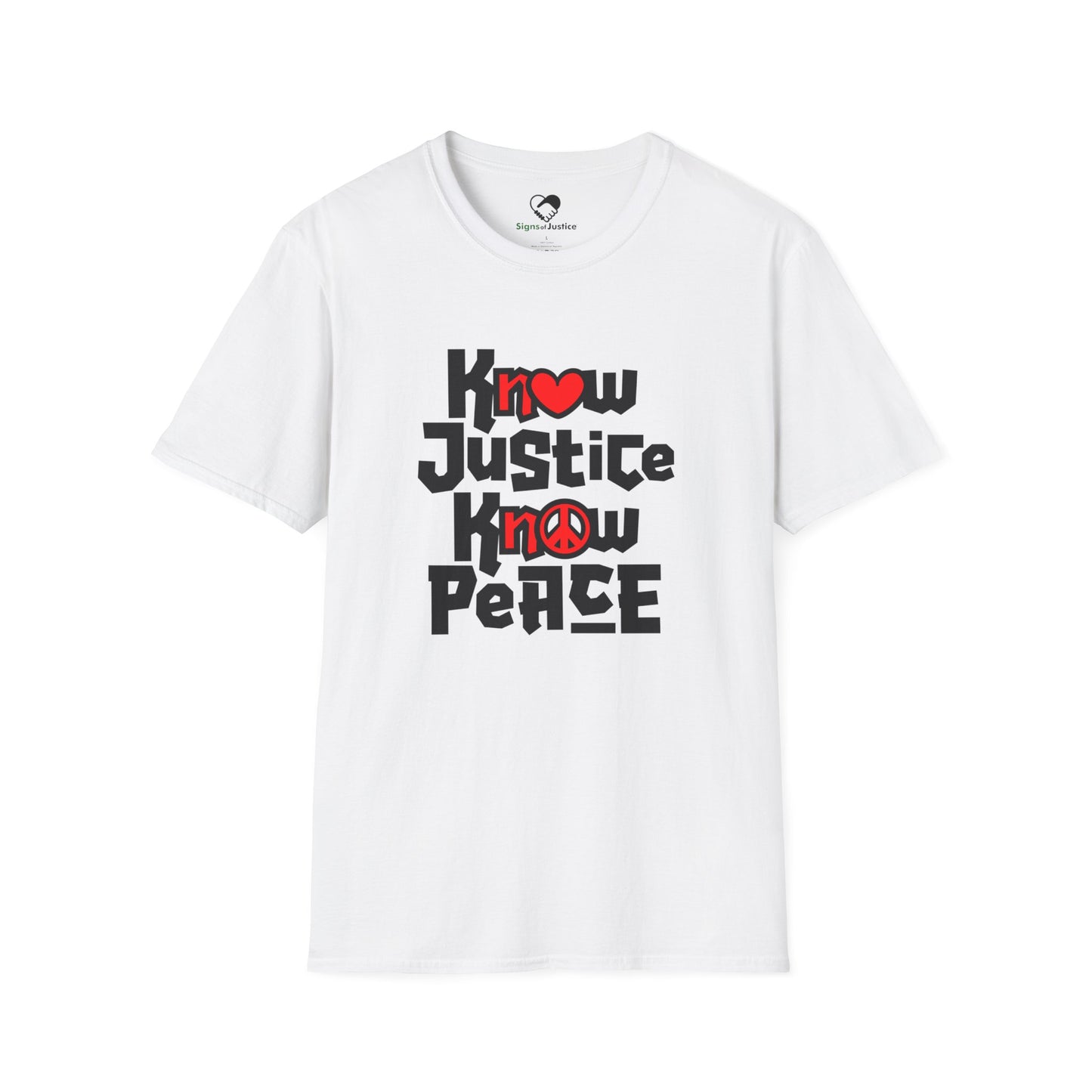 “Know Justice, Know Peace (Heart of Awareness)” Unisex T-Shirt