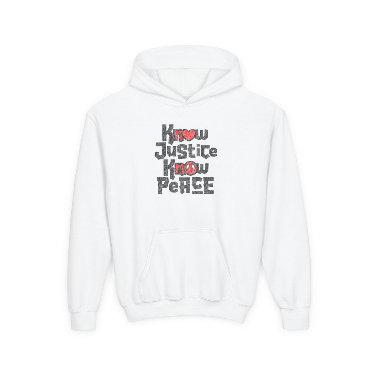 "Know Justice, Know Peace (Heart of Awareness)" Kids Hoodie