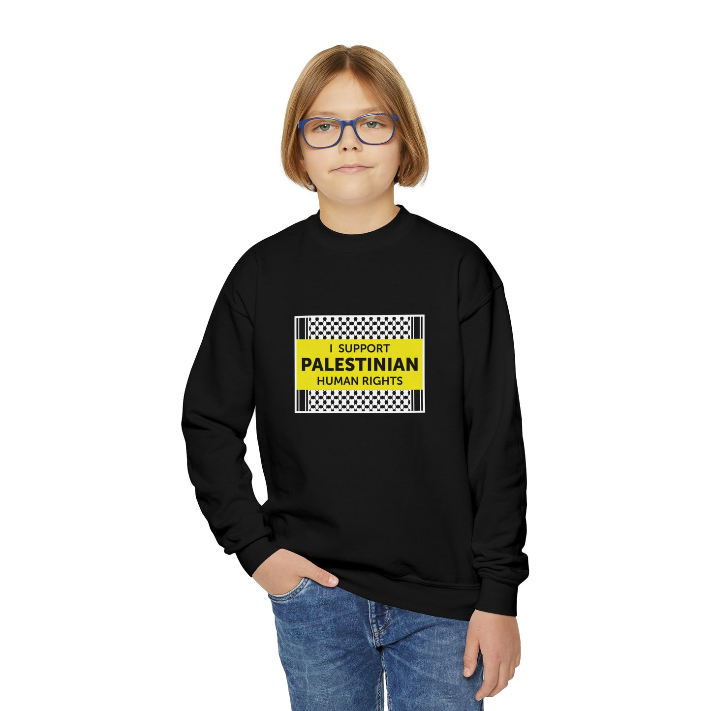 “I Support Palestinian Human Rights” Youth Sweatshirt