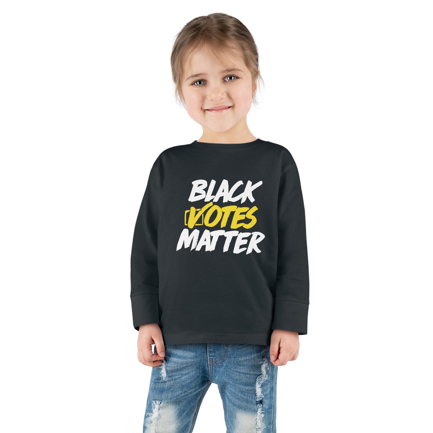 “Black Votes Matter” (white text)" Toddler Long Sleeve Tee