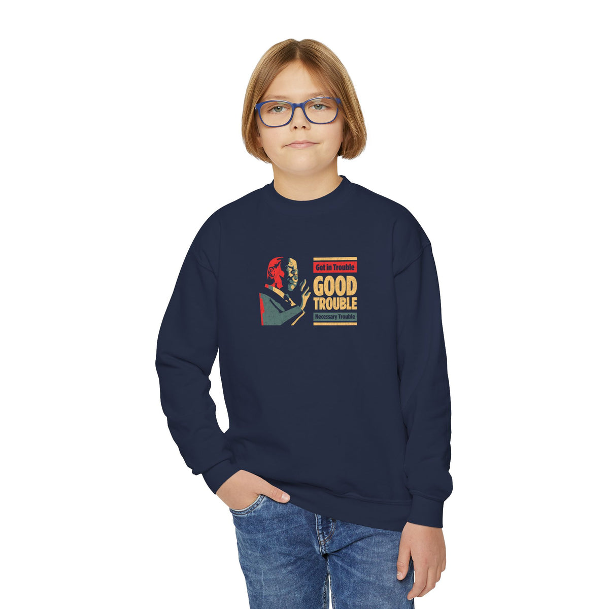 "John Lewis: Good Trouble" Youth Sweatshirt
