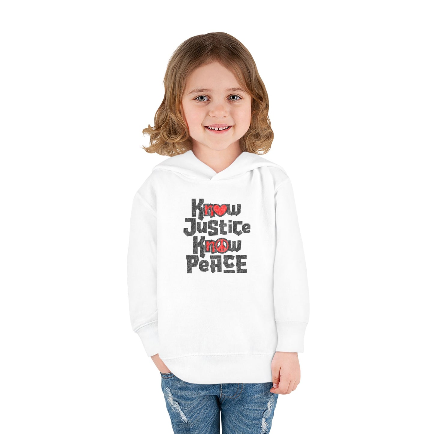 “Know Justice, Know Peace (Heart of Awareness)” Toddler Hoodie