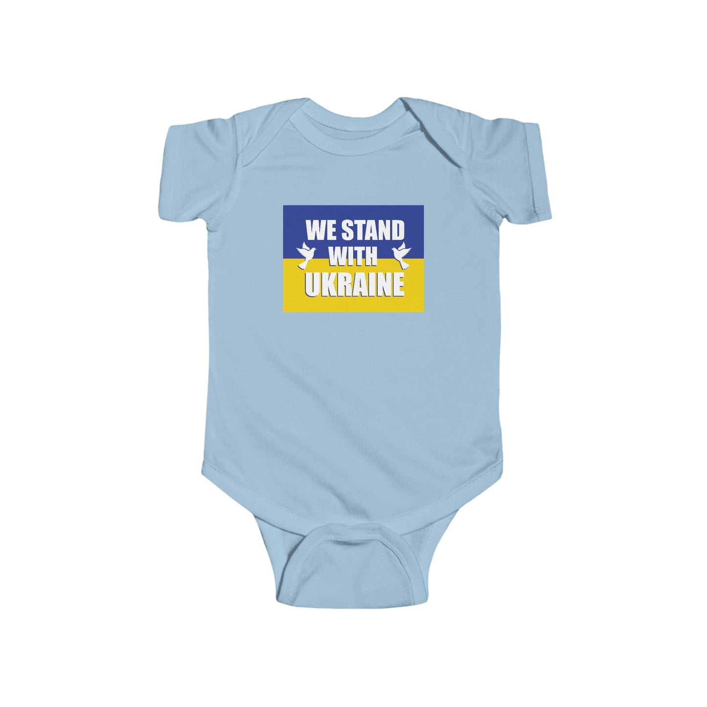 "We Stand With Ukraine” Infant Onesie