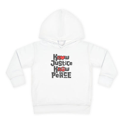 “Know Justice, Know Peace (Heart of Awareness)” Toddler Hoodie