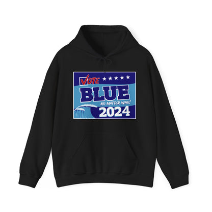 “Vote Blue No Matter Who, Blue Wave 2024” Unisex Hoodie