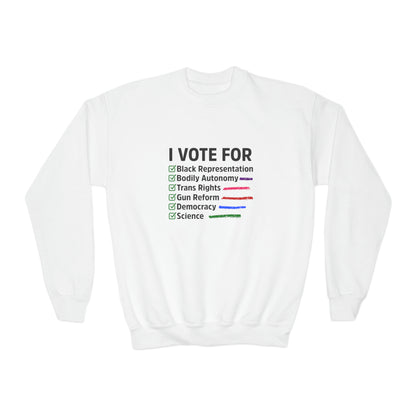 “I Vote For”  Youth Sweatshirt