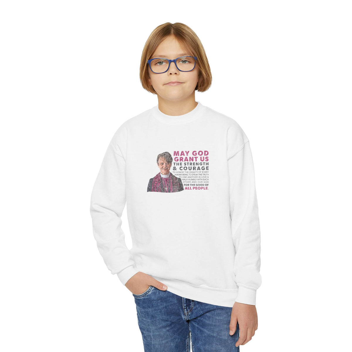"Mariann Budde Bishop" Youth Sweatshirt