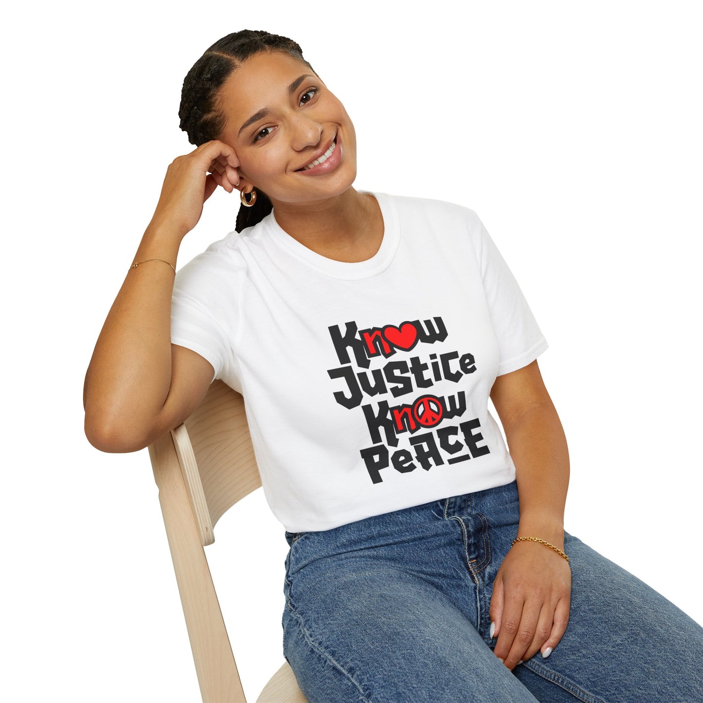“Know Justice, Know Peace (Heart of Awareness)” Unisex T-Shirt