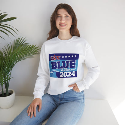 “Vote Blue No Matter Who, Blue Wave 2024” Unisex Sweatshirt