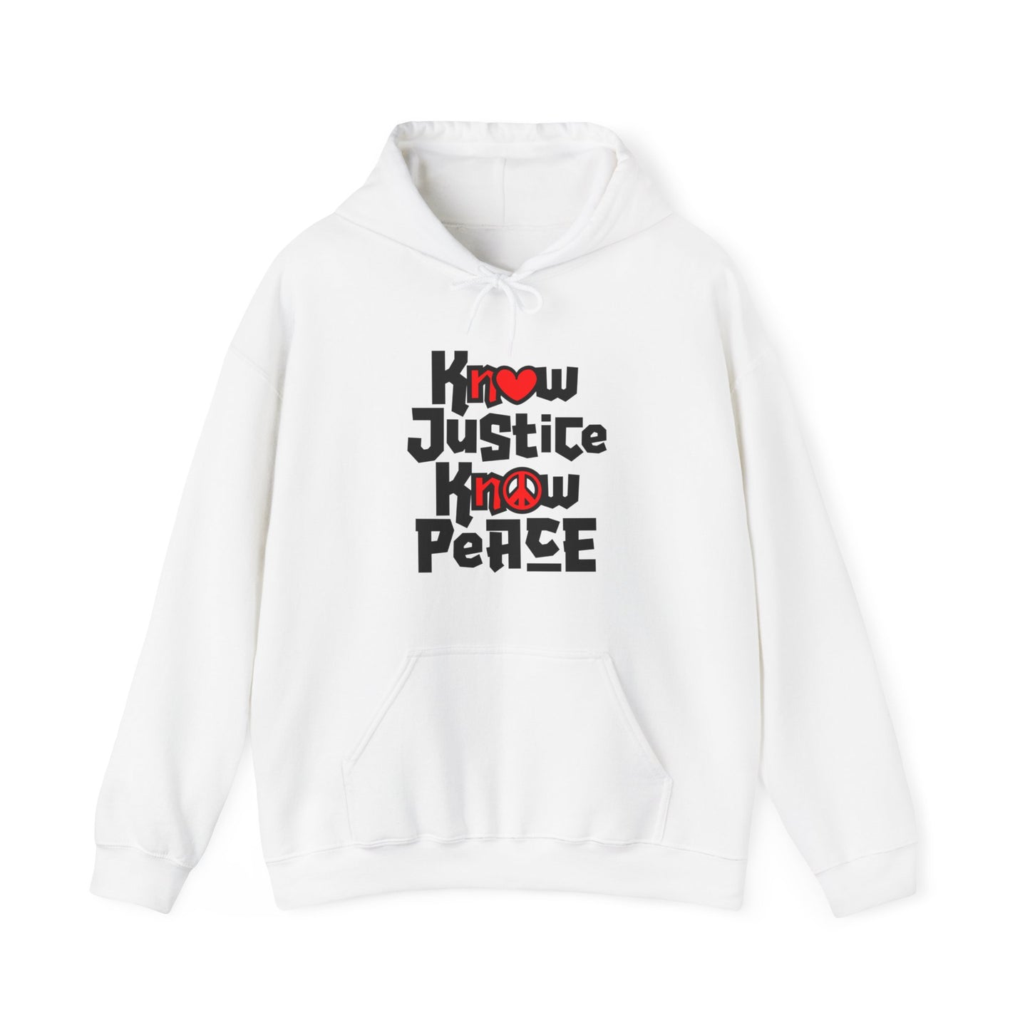“Know Justice, Know Peace (Heart of Awareness)” Unisex Hoodie