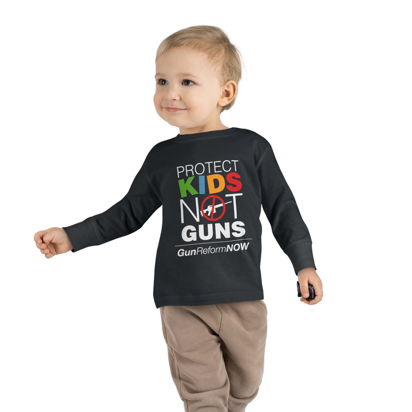 "Protect Kids Not Guns" Toddler Long Sleeve Tee