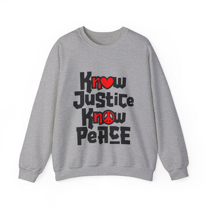 “Know Justice, Know Peace (Heart of Awareness)” Unisex Sweatshirt