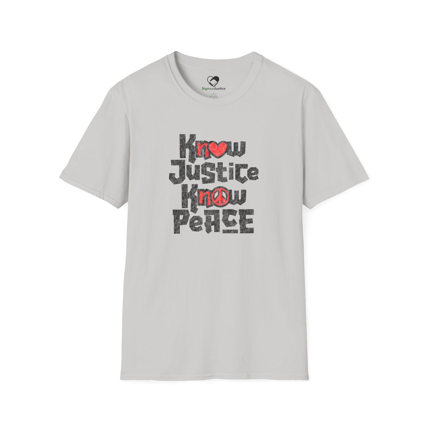 “Know Justice, Know Peace (Heart of Awareness)” Unisex T-Shirt