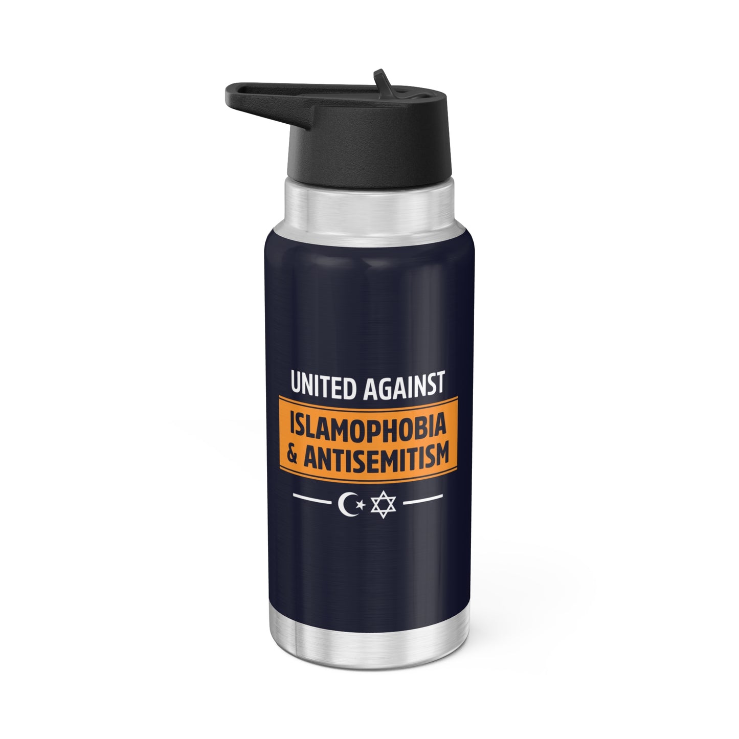 "United Against Islamophobia & Antisemitism" 32 oz. Tumbler/Water Bottle