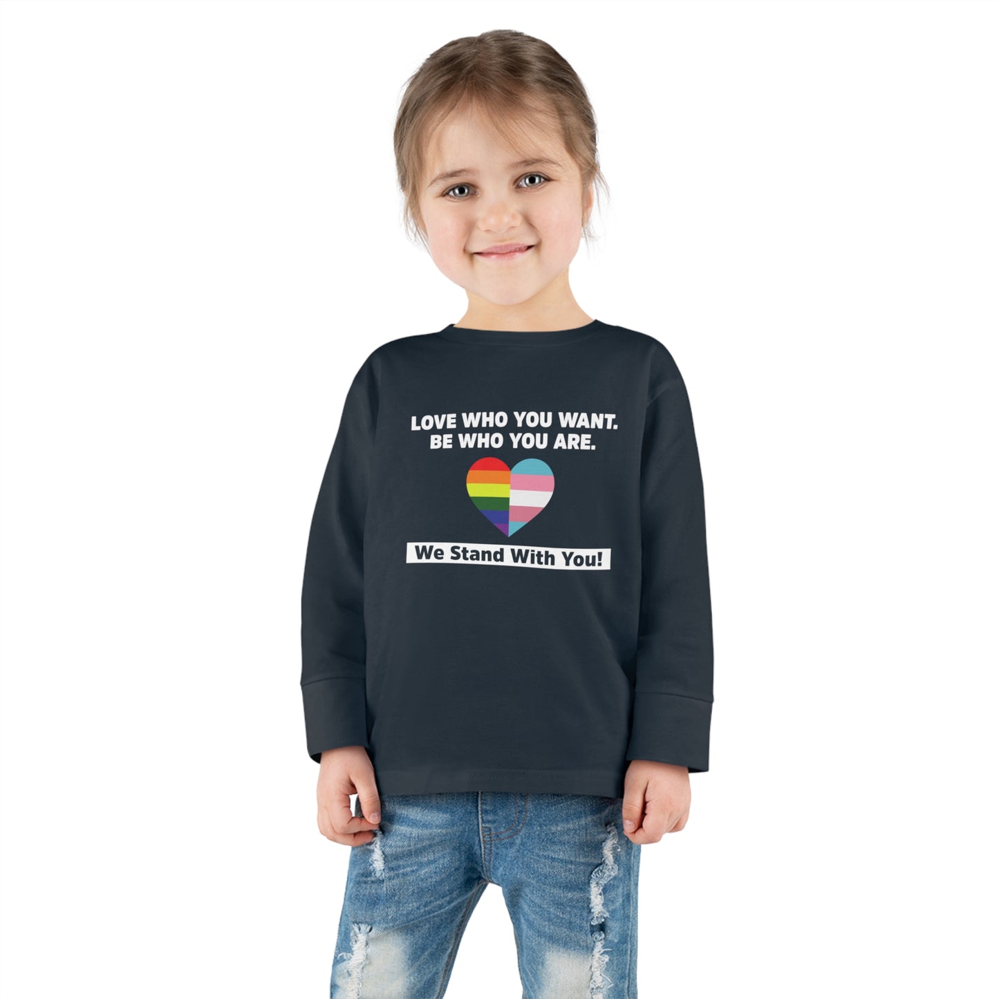 "Love Who You Want" Toddler Long Sleeve Tee