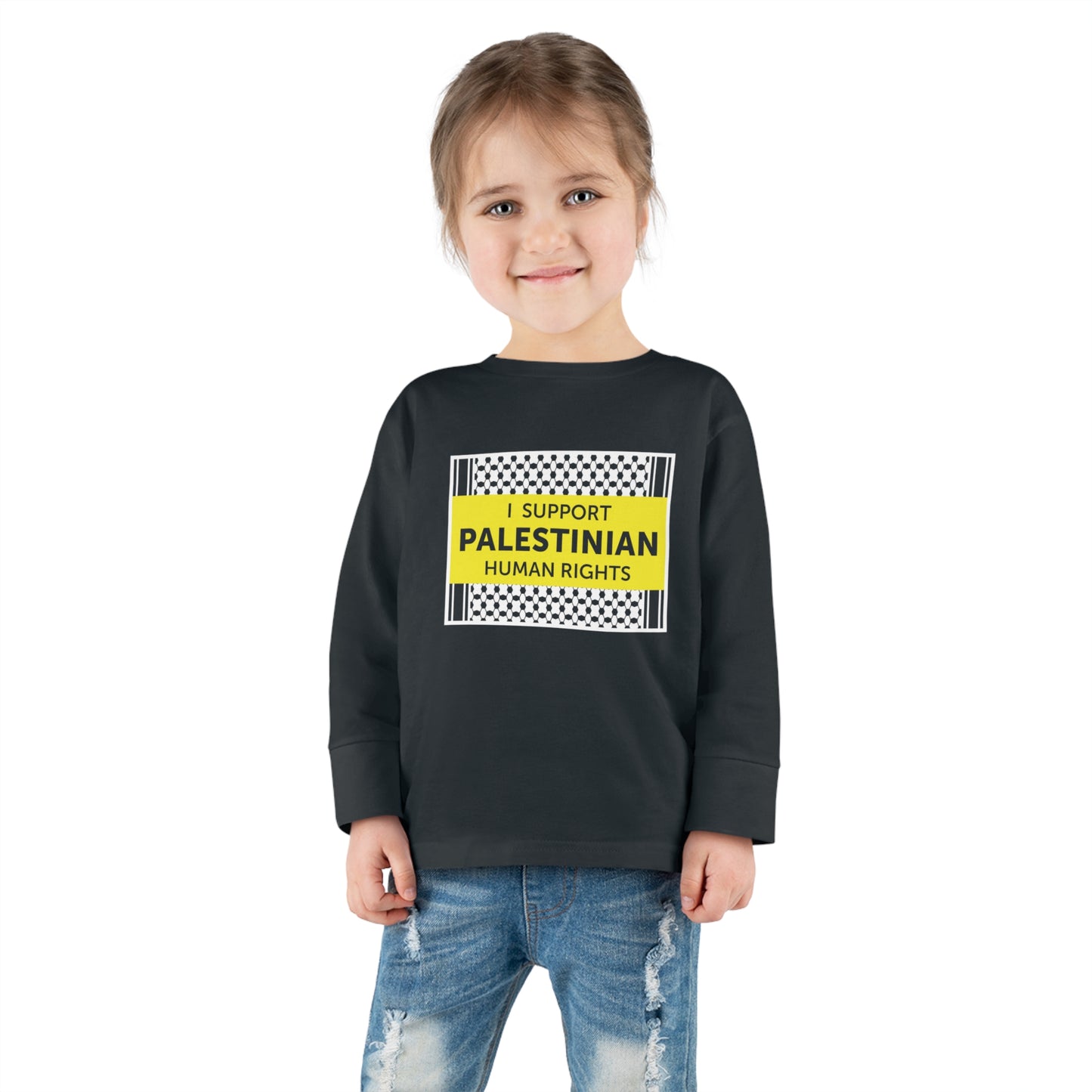 “I Support Palestinian Human Rights” Toddler Long Sleeve Tee