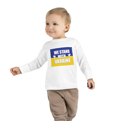 “We Stand With Ukraine” Toddler Long Sleeve Tee