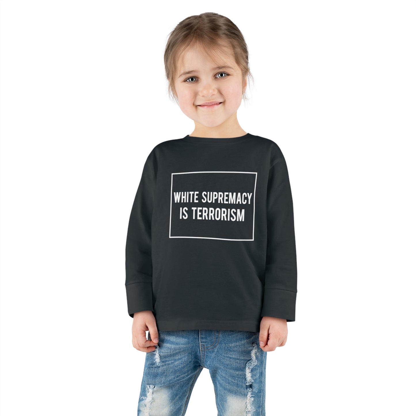 “White Supremacy is Terrorism” Toddler Long Sleeve Tee