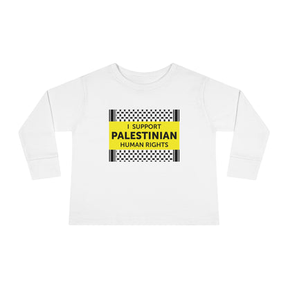 “I Support Palestinian Human Rights” Toddler Long Sleeve Tee