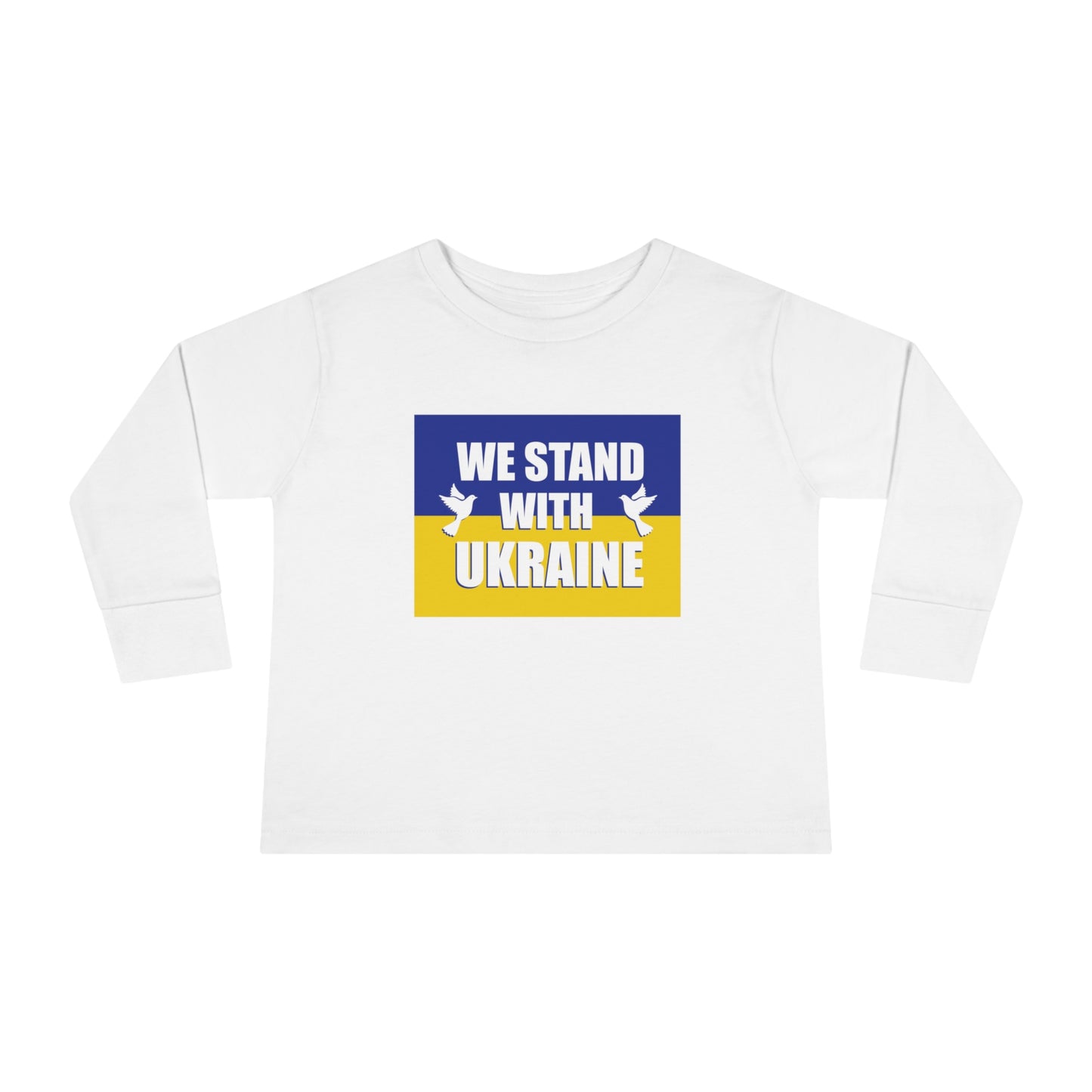 “We Stand With Ukraine” Toddler Long Sleeve Tee