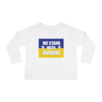 “We Stand With Ukraine” Toddler Long Sleeve Tee