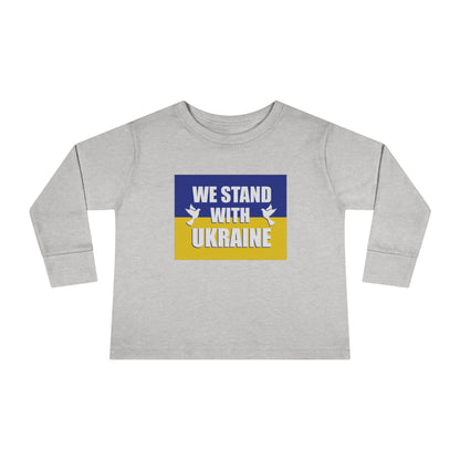 “We Stand With Ukraine” Toddler Long Sleeve Tee