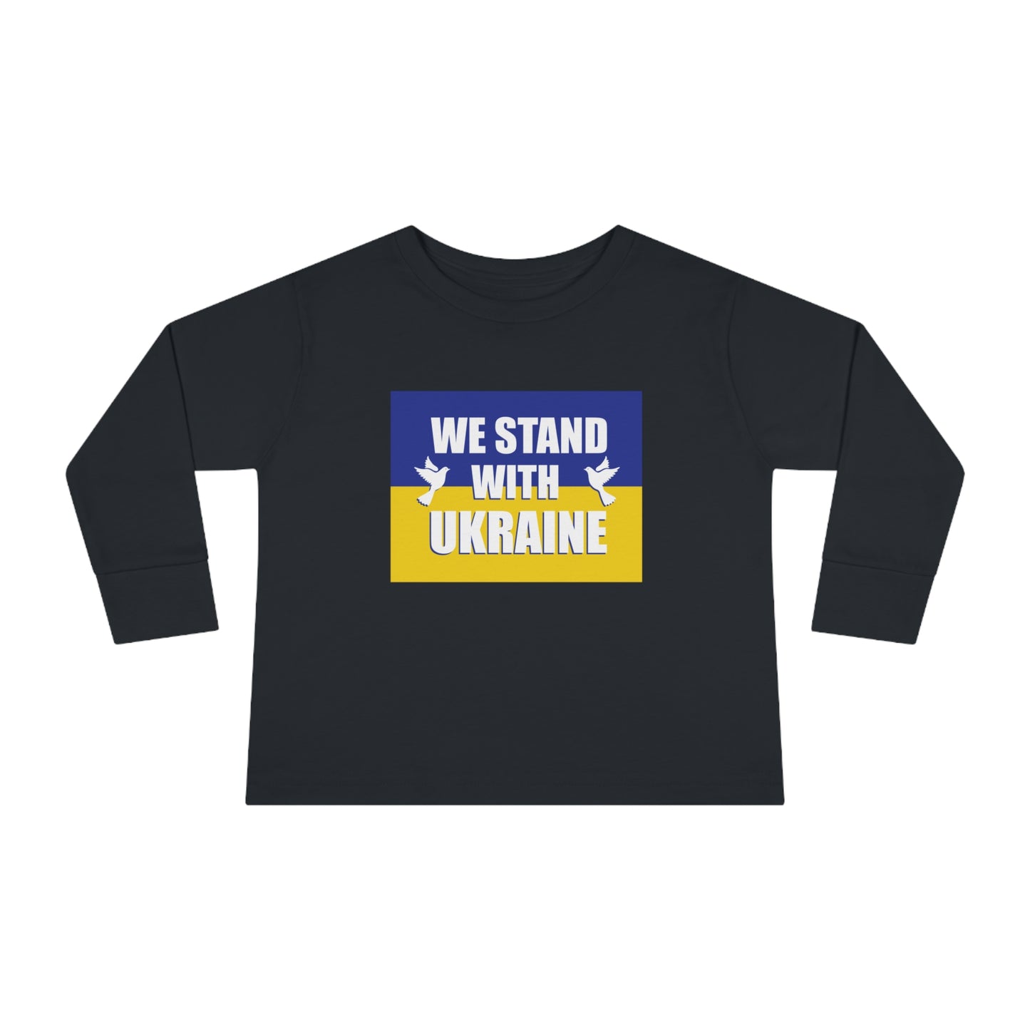 “We Stand With Ukraine” Toddler Long Sleeve Tee