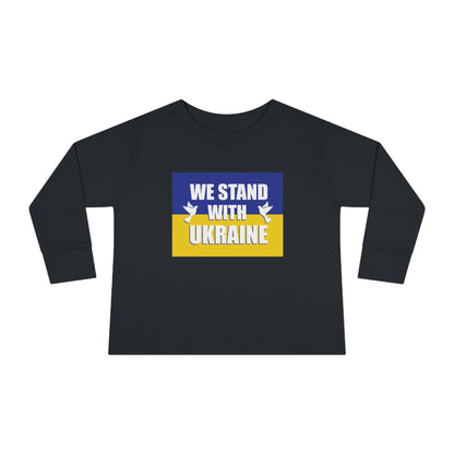 “We Stand With Ukraine” Toddler Long Sleeve Tee