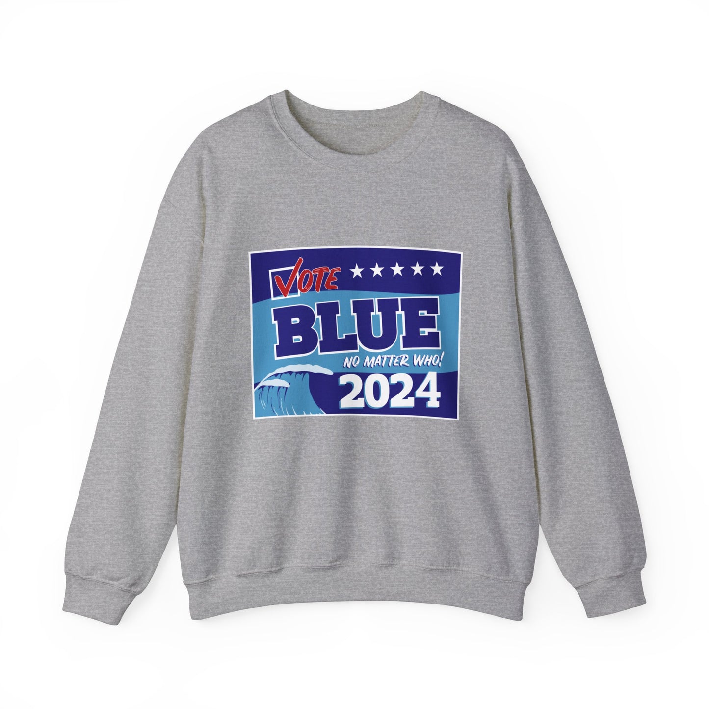 “Vote Blue No Matter Who, Blue Wave 2024” Unisex Sweatshirt
