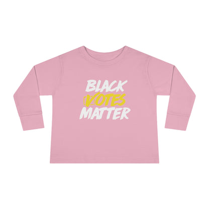 “Black Votes Matter” (white text)" Toddler Long Sleeve Tee