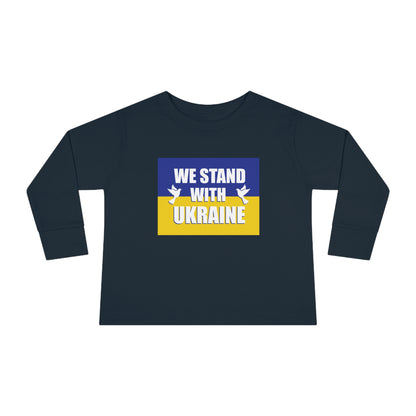 “We Stand With Ukraine” Toddler Long Sleeve Tee