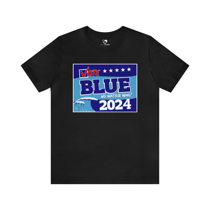 “Vote Blue No Matter Who, Blue Wave 2024” Unisex T-Shirt (Bella+Canvas)