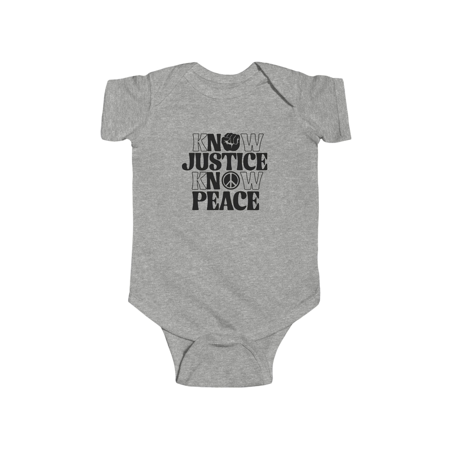 “Know Justice, Know Peace (Classic)” Infant Onesie