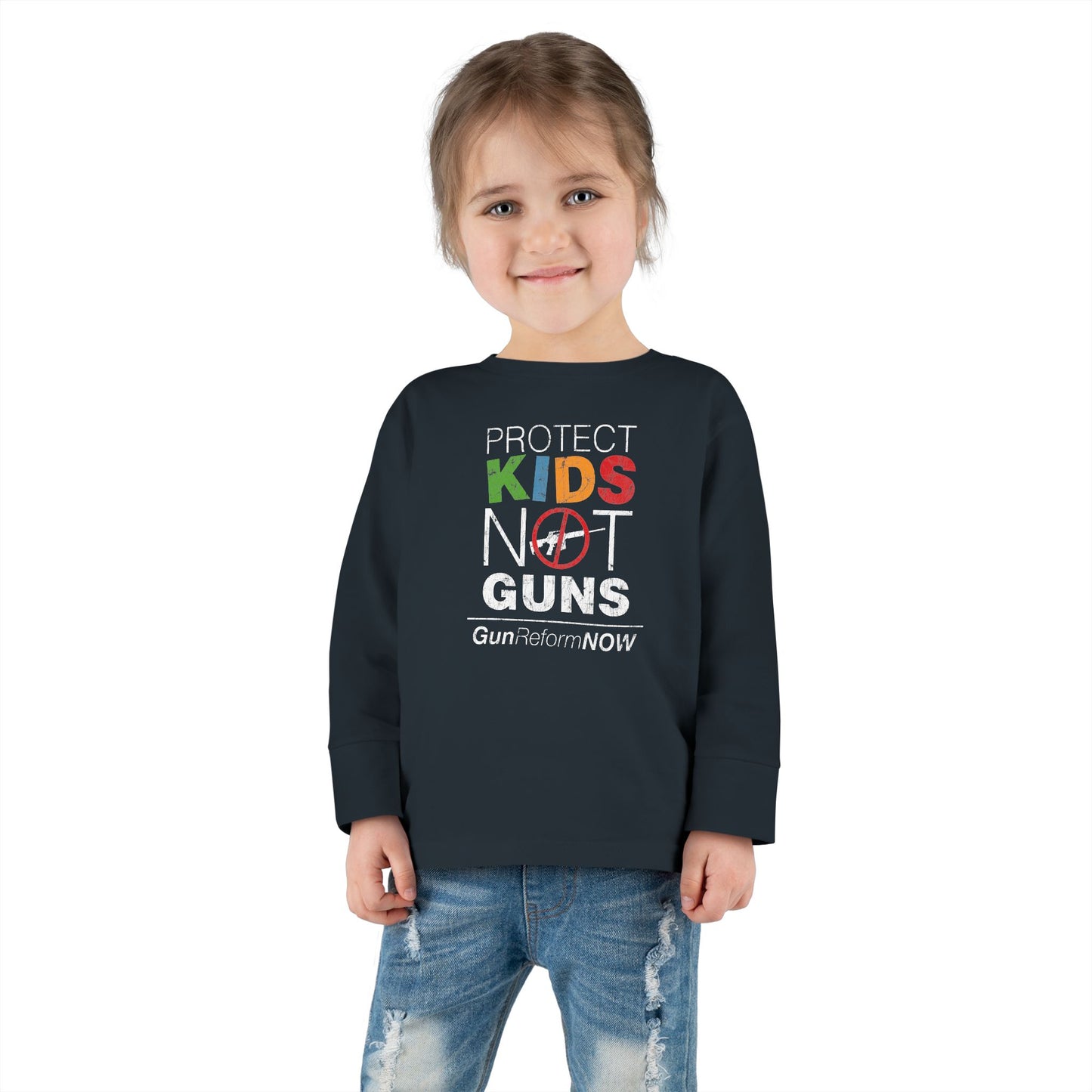 "Protect Kids Not Guns" Toddler Long Sleeve Tee