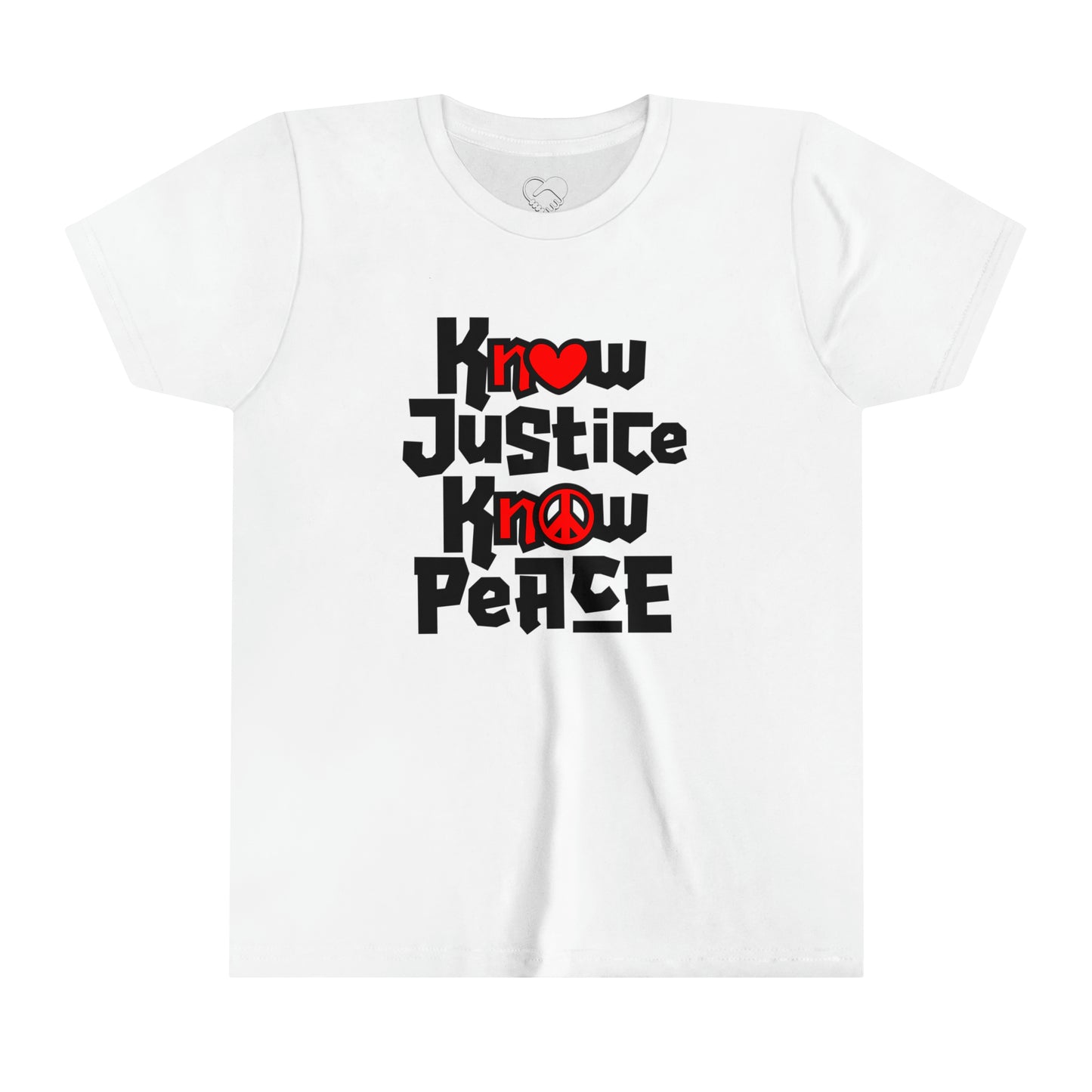 “Know Justice, Know Peace (Heart of Awareness)” Youth T-Shirt