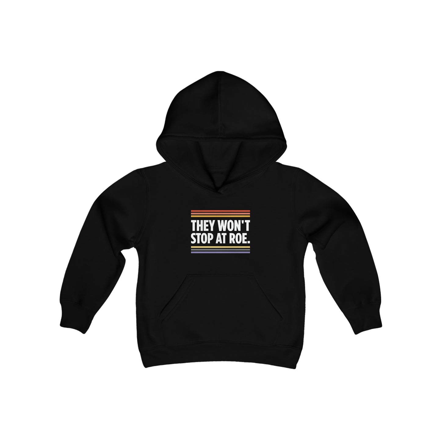 “They Won't Stop at Roe” Youth Hoodie