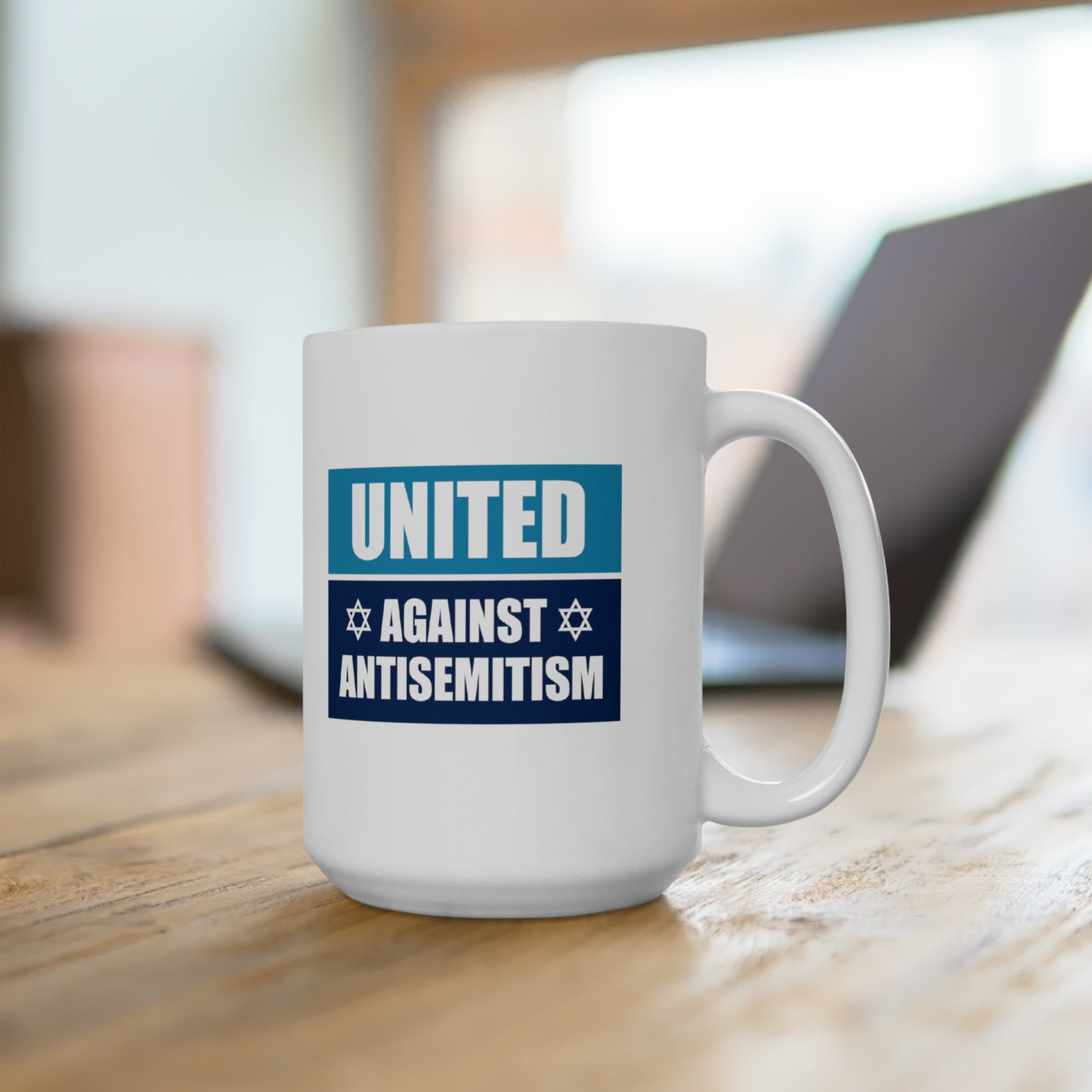 "United Against Antisemitism” 15 oz. Mug